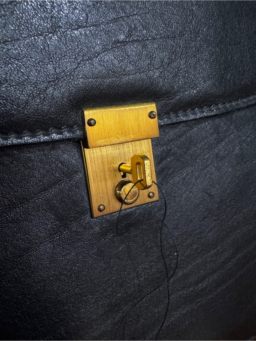 Gazzarrini Firenze Black Leather Men’s Document Folio Gold Lock have the key - Picture 5 of 14